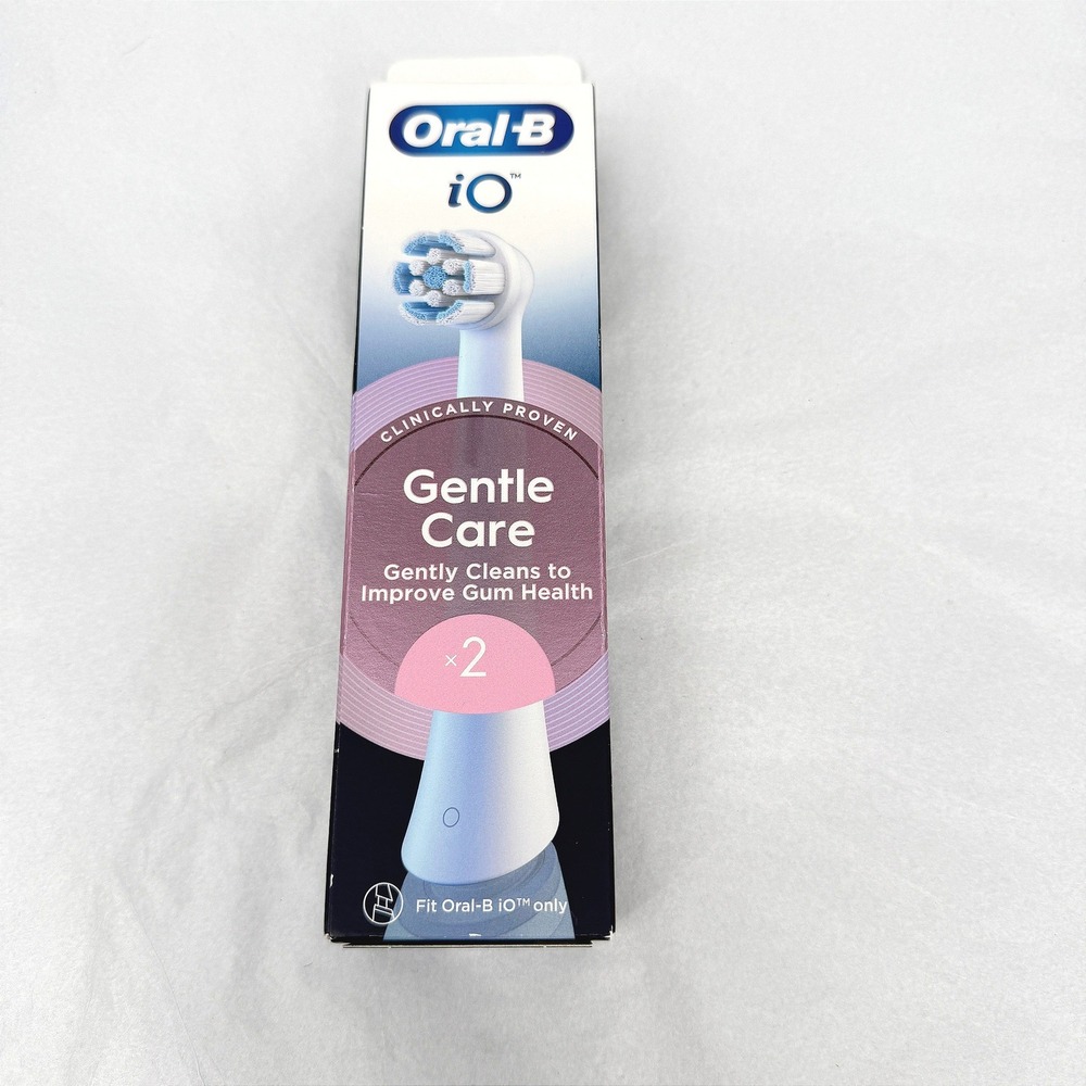 Oral-B iO Gentle Care Toothbrush Replacement Heads 2 Count White Oral Hygiene